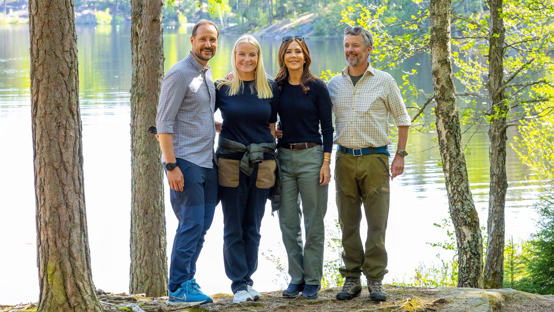 King Frederik X and Queen Mary with Crown Prince Haakon and Crown Princess Mette-Marit in 2024.
