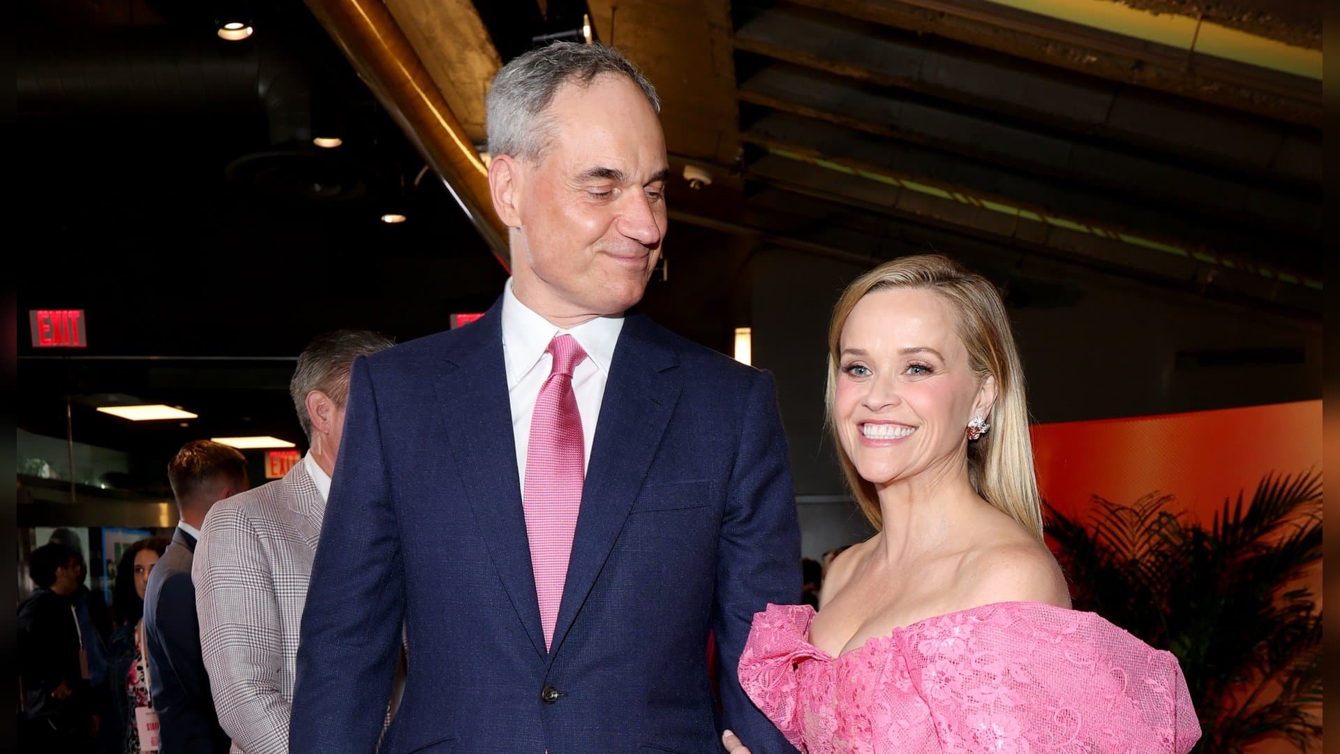 Reese Witherspoon and Oliver Haarmann appeared at the premiere in coordinated outfits.