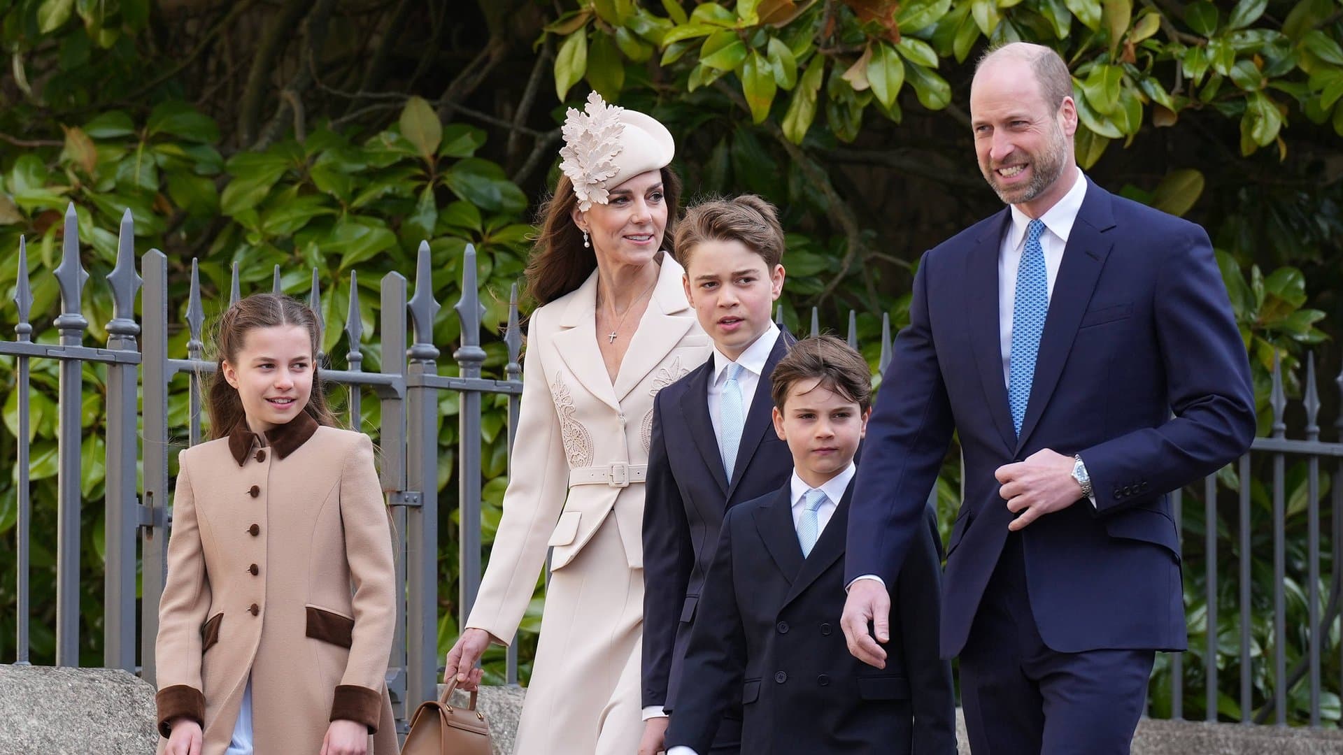 Prince William and Princess Kate with their children George, Charlotte and Louis at Easter.