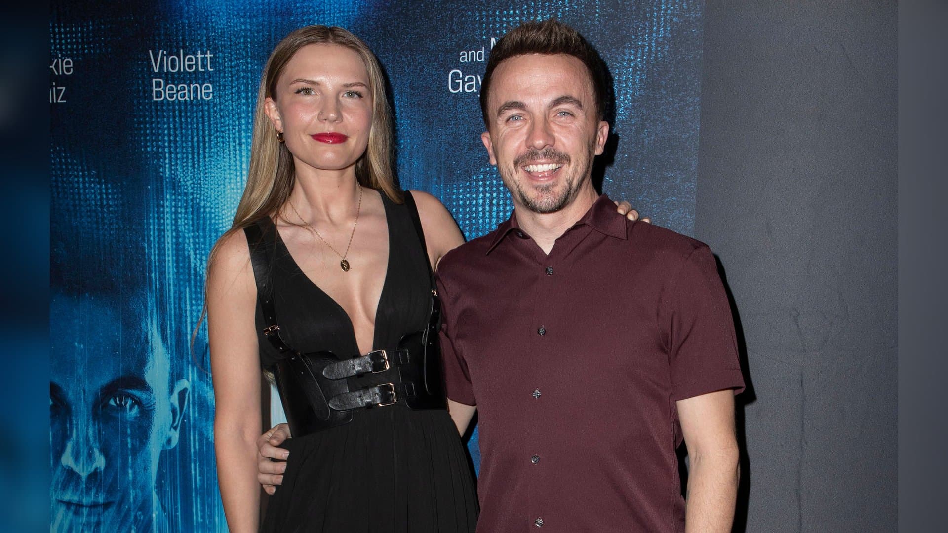 Frankie Muniz and his wife Paige Price at a premiere.