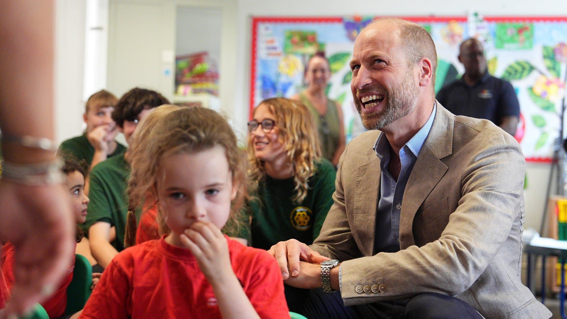 Prince William during his appointment at the London Welsh School.