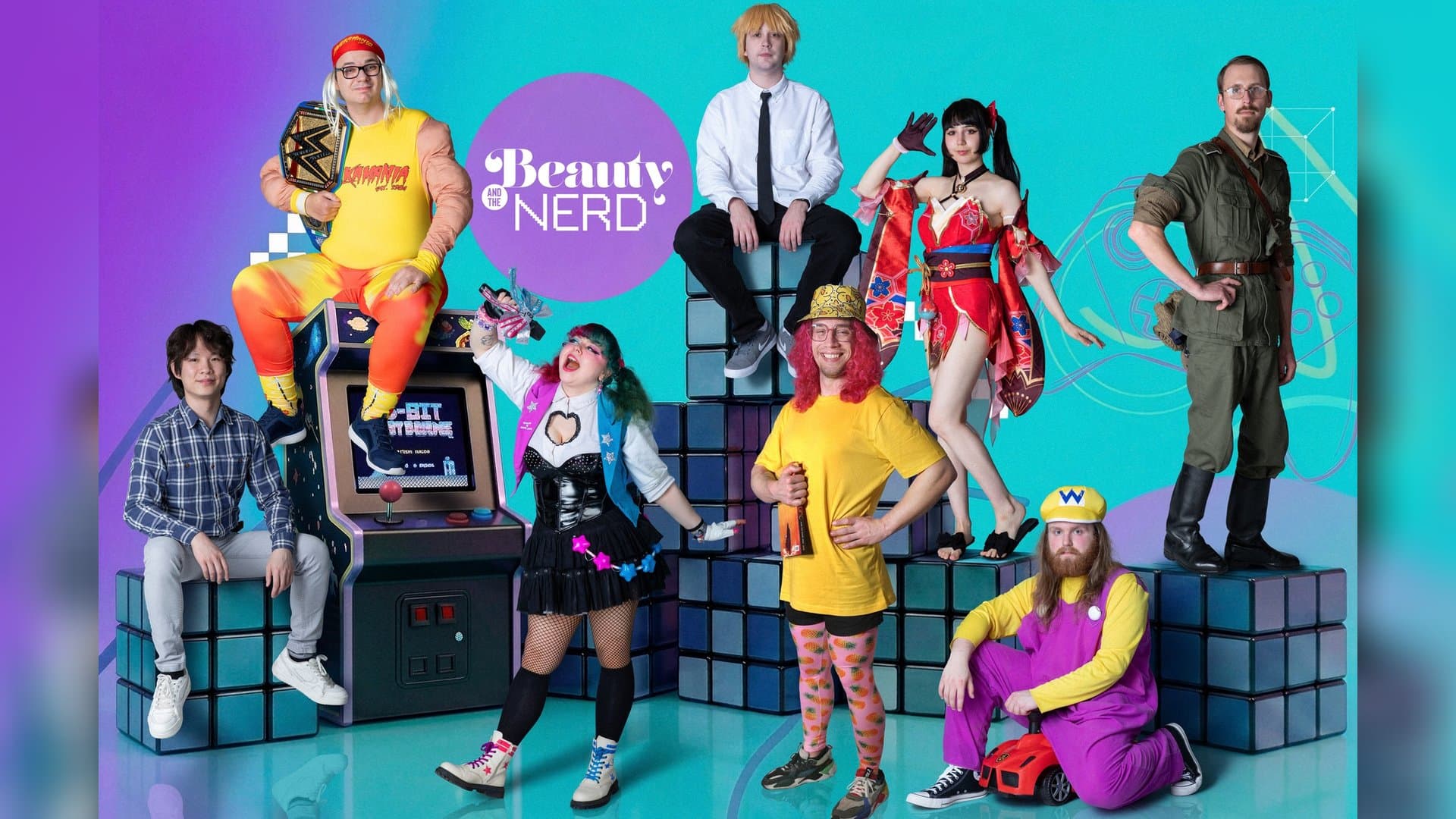Nam, Patrick, Thesi, Ricardo, Ben, Sasha, Danny und Sebastian machen bei "Beauty & The Nerd" mit.