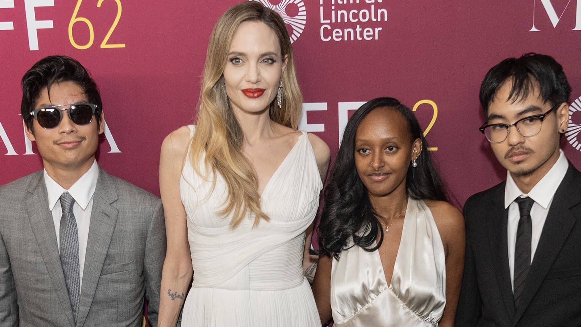 Angelina Jolie is occasionally accompanied by some of her children - as seen here with Pax (l.), Zahara and Maddox at the "Maria" premiere in New York City in September 2024.