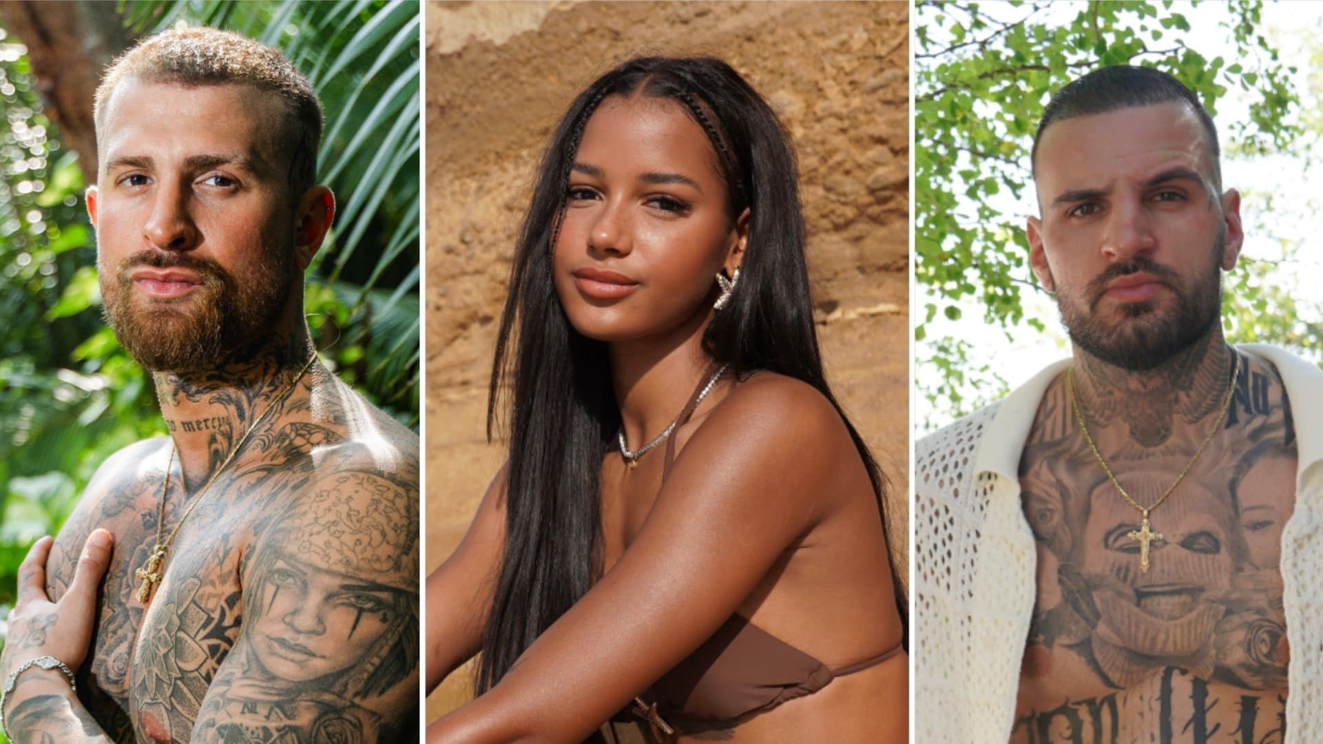 Gigi, Brenda und Diogo (v.l.) ziehen in die "Ex on the Beach"-Villa. Welche Reality-Persönlichkeiten werden neben ihnen auf Flirtkurs gehen?