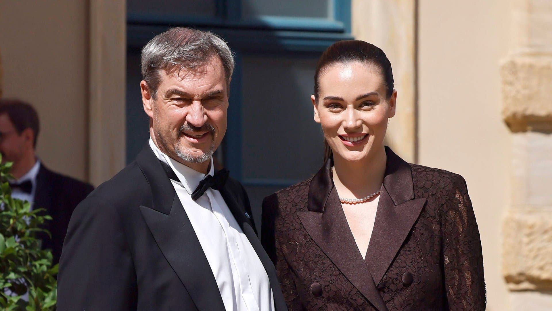 Markus Söder und seine Tochter bei der Eröffnung der Richard-Wagner-Festspiele 2025.