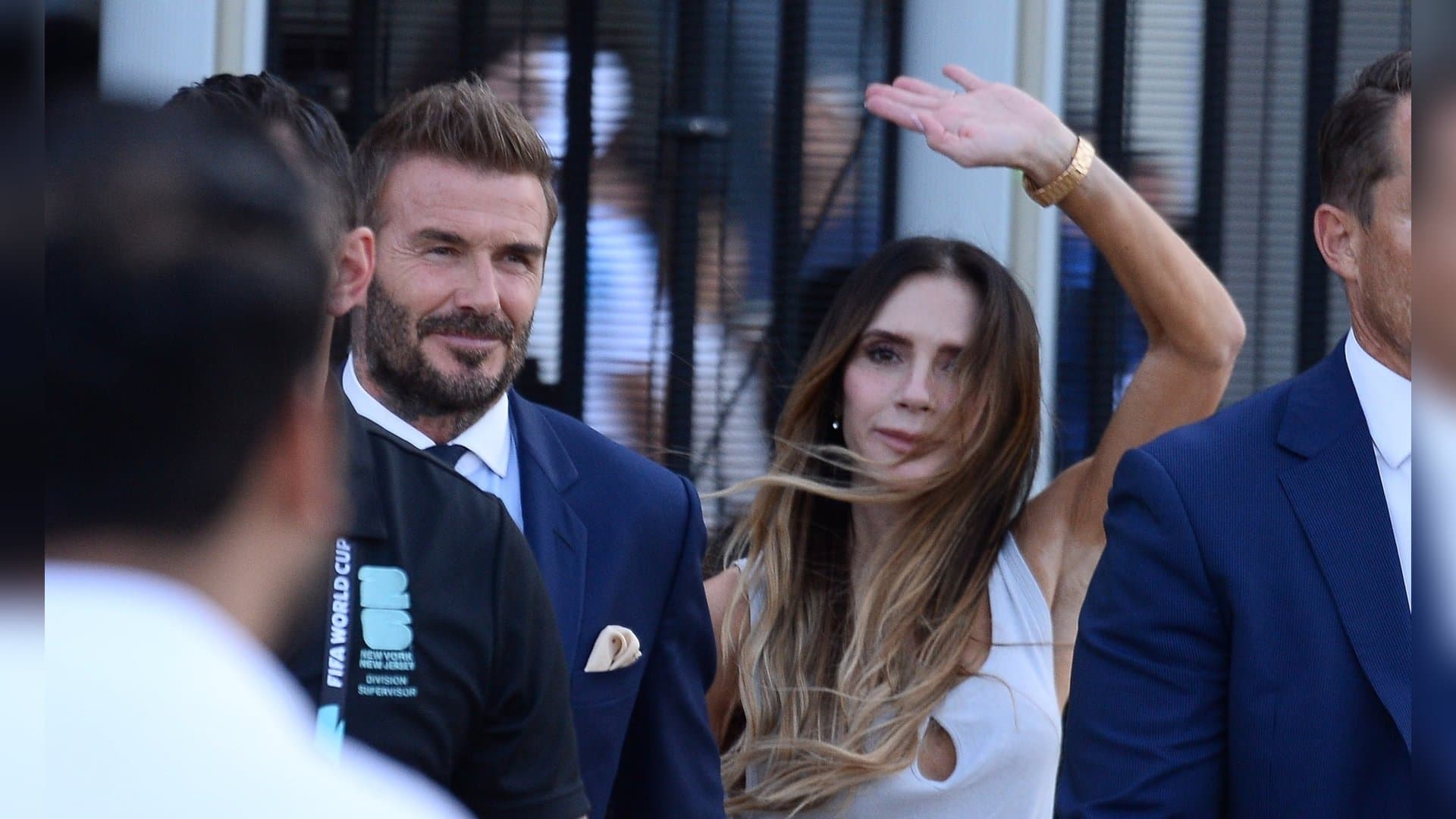 David and Victoria Beckham at the World Cup final last Sunday.