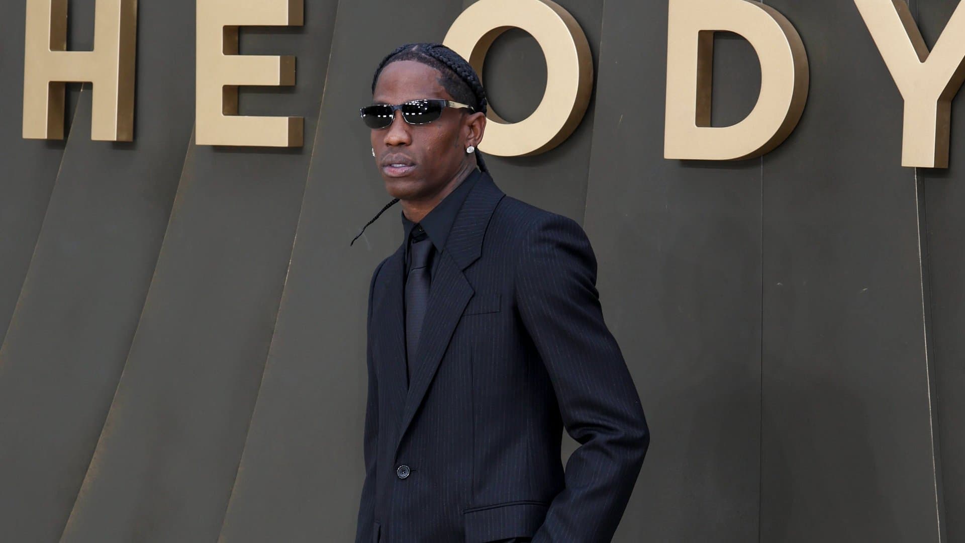 Travis Scott at the "The Odyssey" world premiere in London.