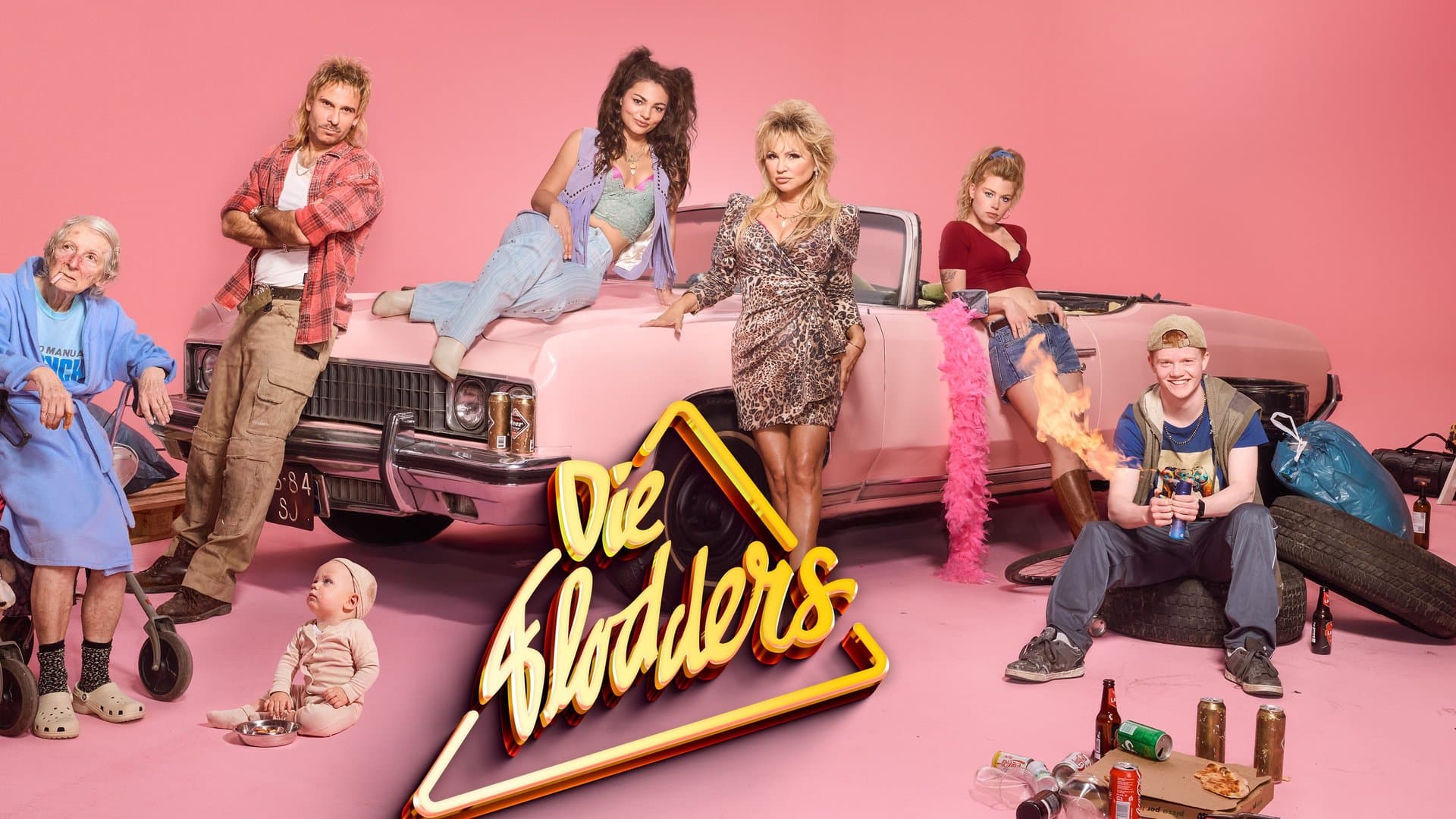 Die neue "Flodders"-Generation rund um Rückkehrerin Tatjana Šimić (Mitte) als Kees Flodder.