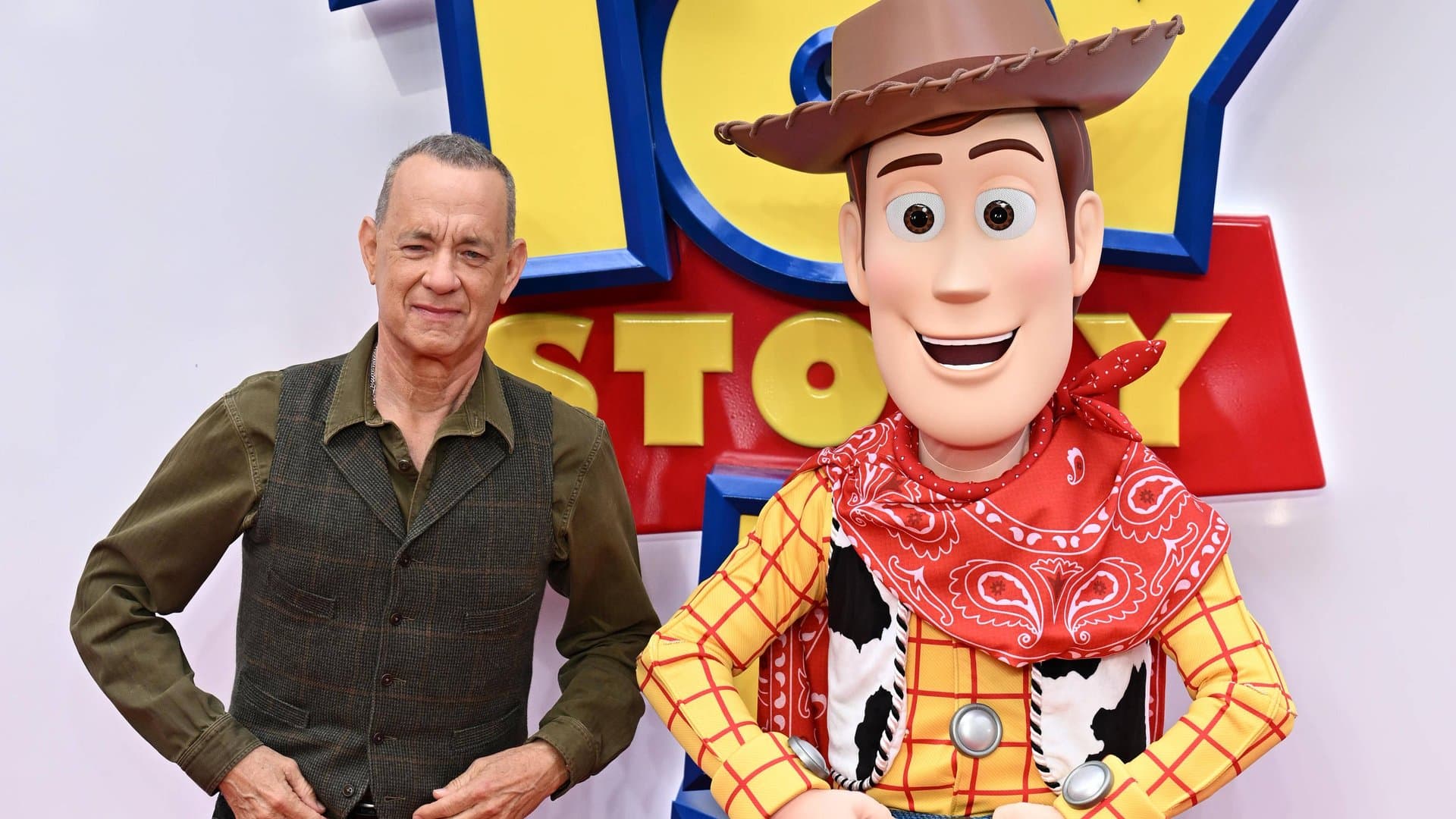 "Toy Story" toy Woody and his world-famous voice, Tom Hanks.