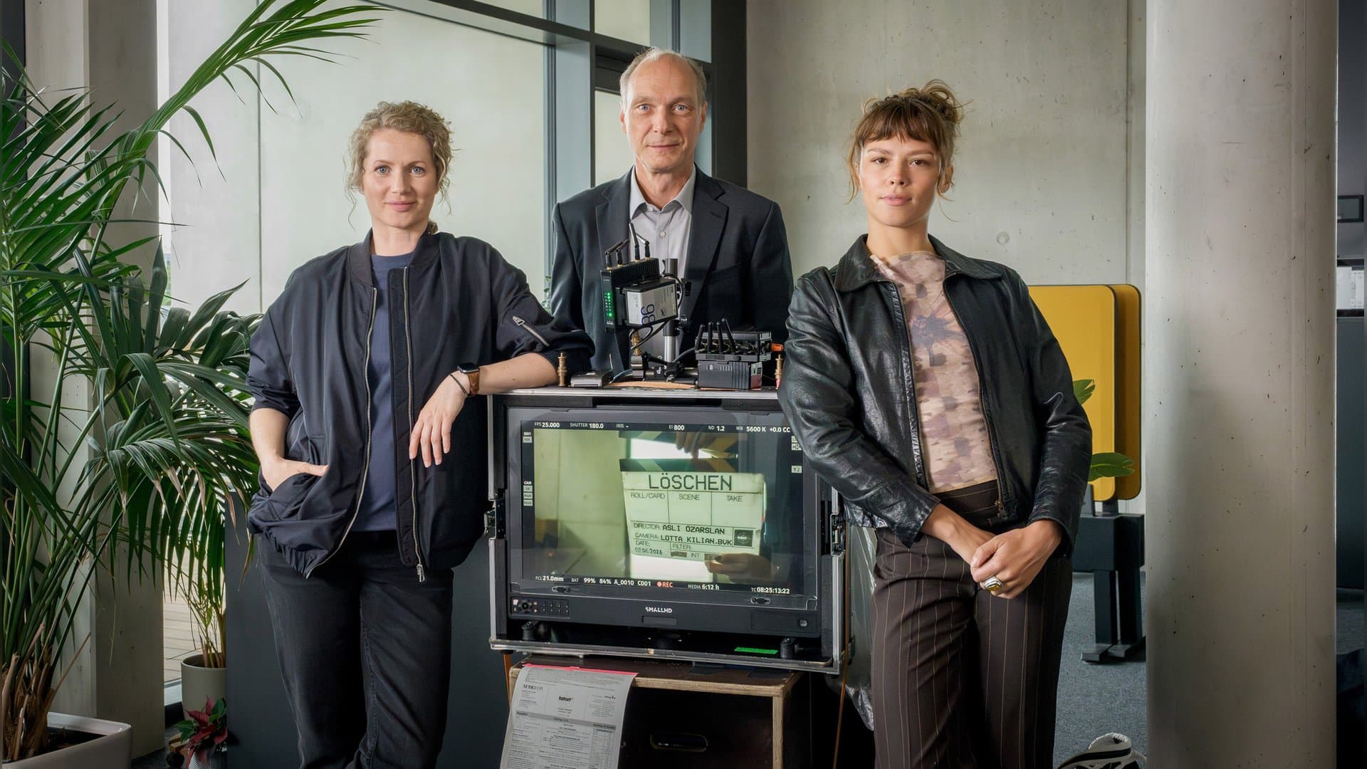 Cornelia Gröschel, Martin Brambach und Lilja van der Zwaag (v.l.n.r.) drehen für den "Tatort".