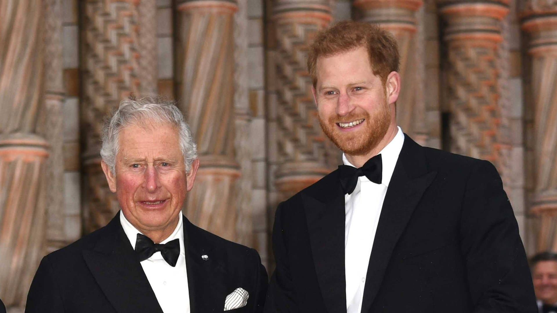A picture from better days: King Charles III with Prince Harry in 2019.