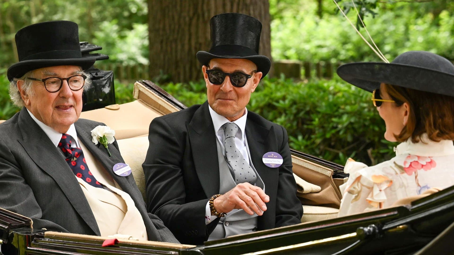 Stanley Tucci with his wife Felicity Blunt and Lord Cavendish at Royal Ascot.