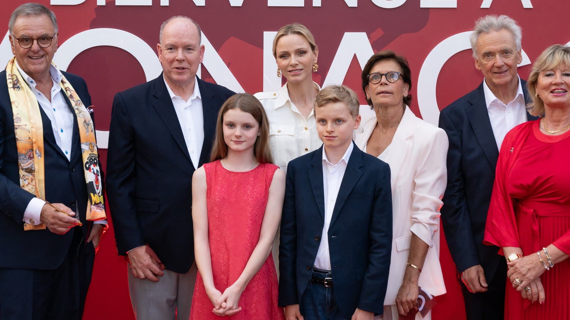 Albert came with his children, his wife, and sister Stéphanie of Monaco.