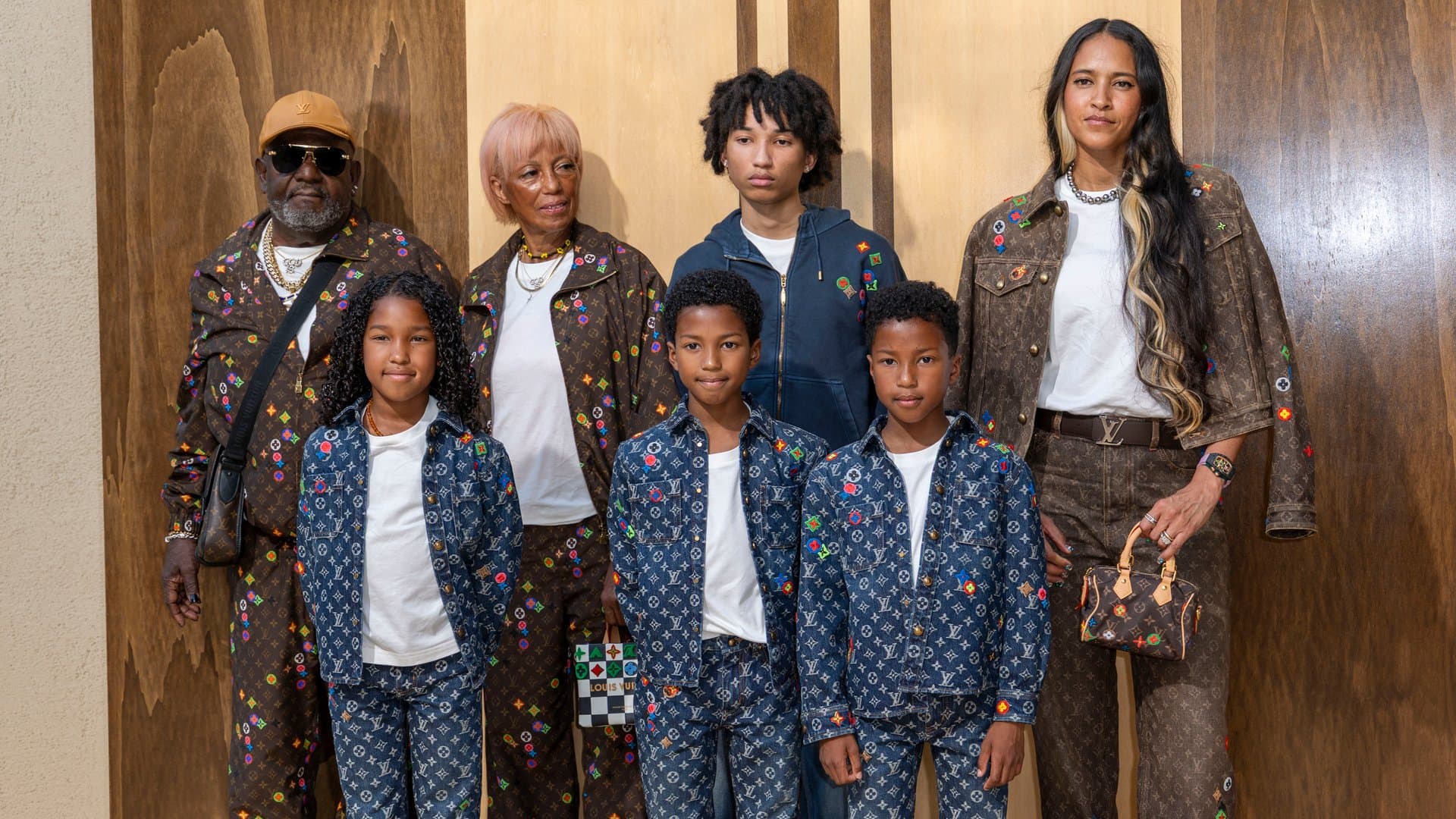Pharrell Williams' family attended the Louis Vuitton fashion show.