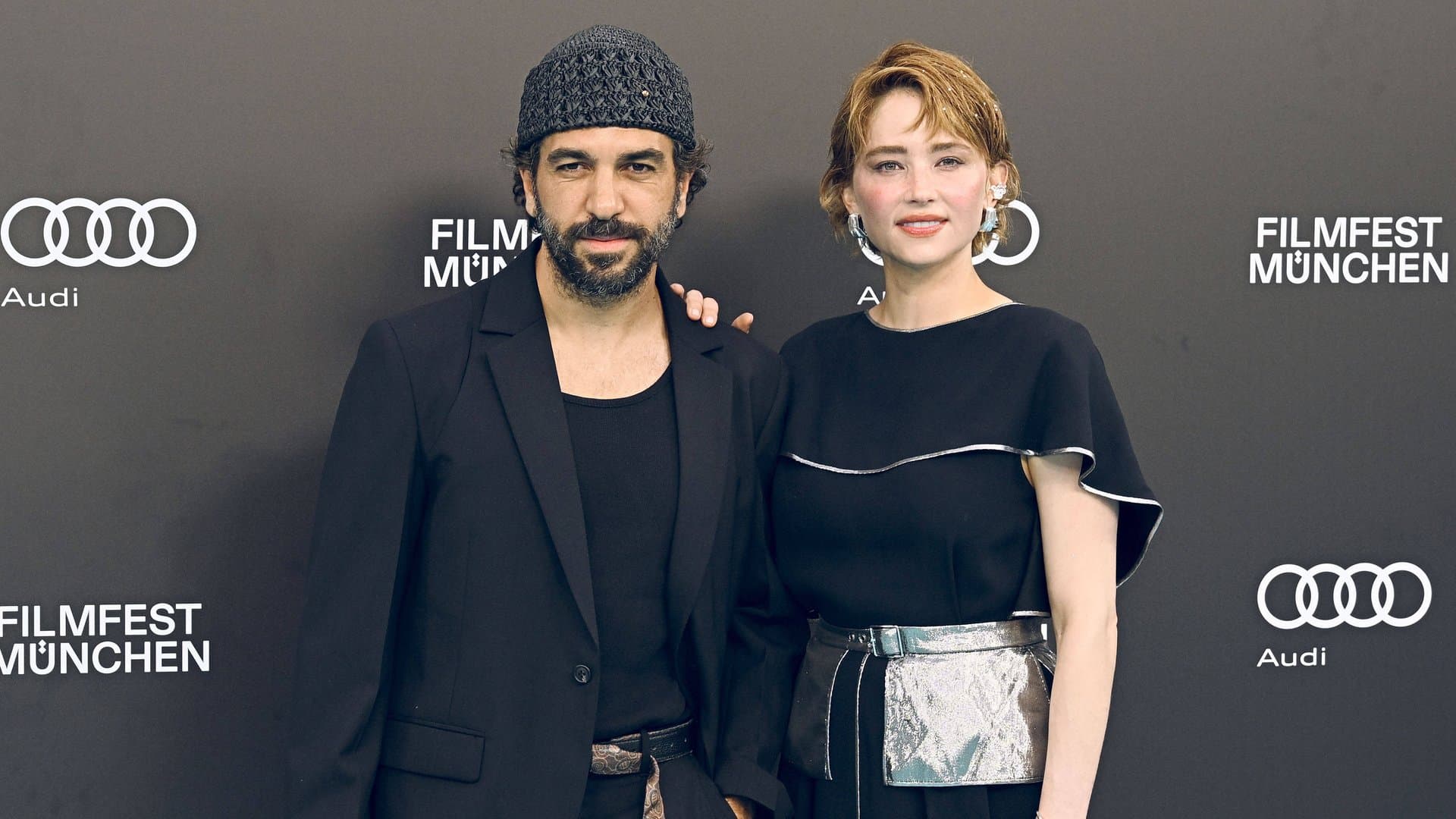 Elyas M'Barek and co-star Haley Bennett at the Munich Film Festival.