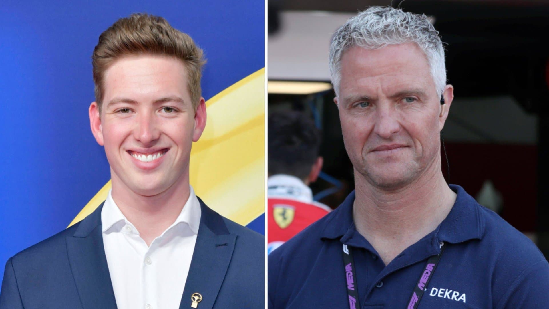 David Schumacher (left) recently served as best man at his dad Ralf Schumacher's wedding.