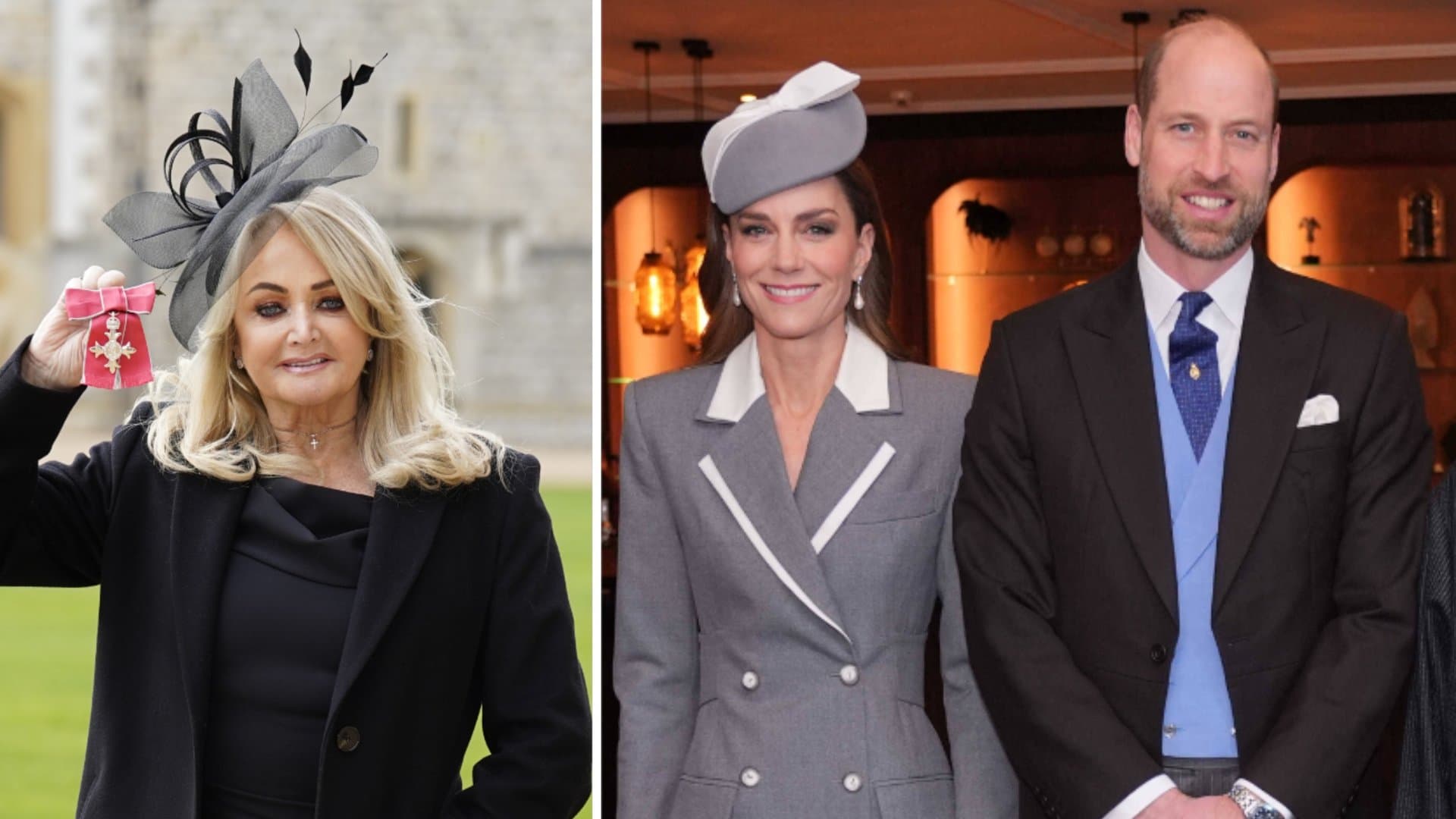 Bonnie Tyler (l.) wurde 2023 mit dem Order of the British Empire ausgezeichnet - William und Kate erinnern anlässlich ihres Todes an den großen Tag.