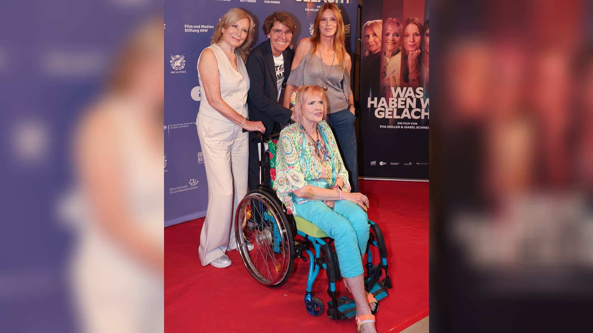Maren Kroymann, Bettina Böttinger, Gaby Köster (front) and Esther Schweins at the premiere of "Was haben wir gelacht" in Cologne.