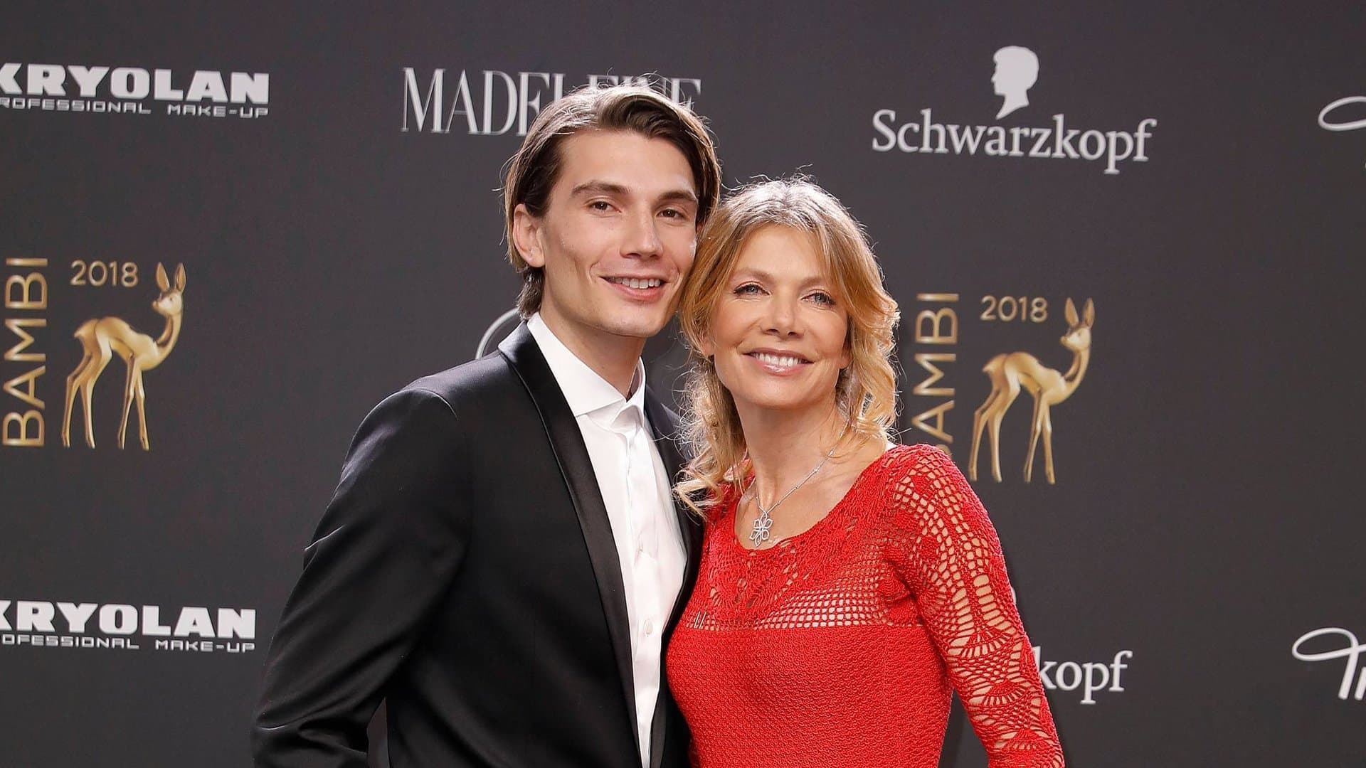 Ursula Karven and her son Christopher Veres at the Bambi Awards ceremony in 2018.
