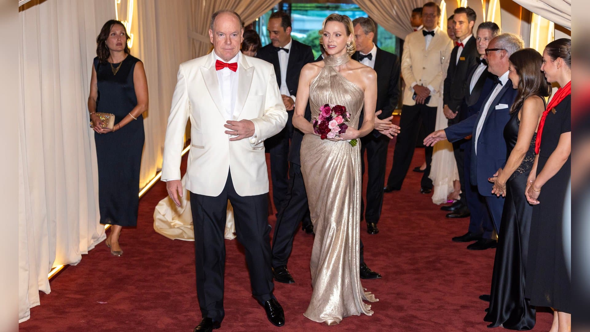 The princely couple at the 77th Red Cross Ball in Monaco.