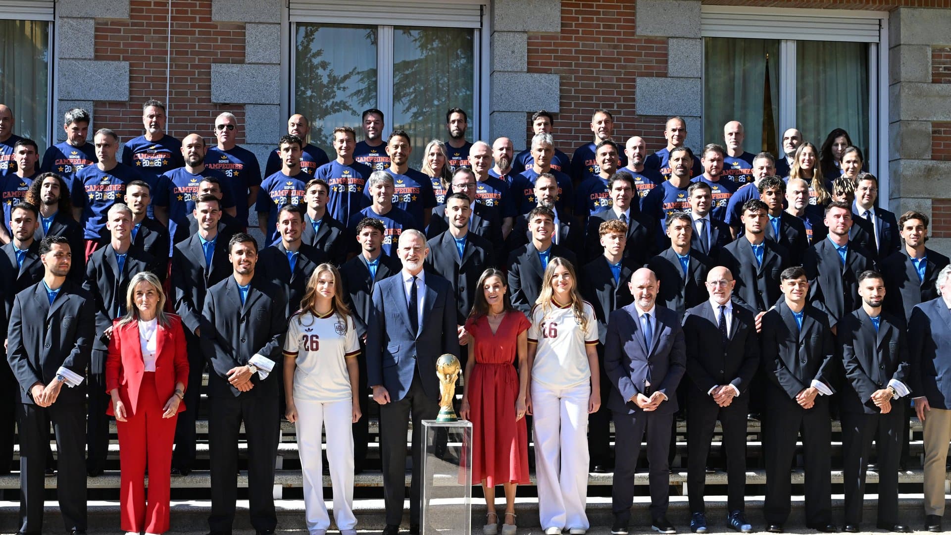 King Felipe and Spain's world champions in Madrid.