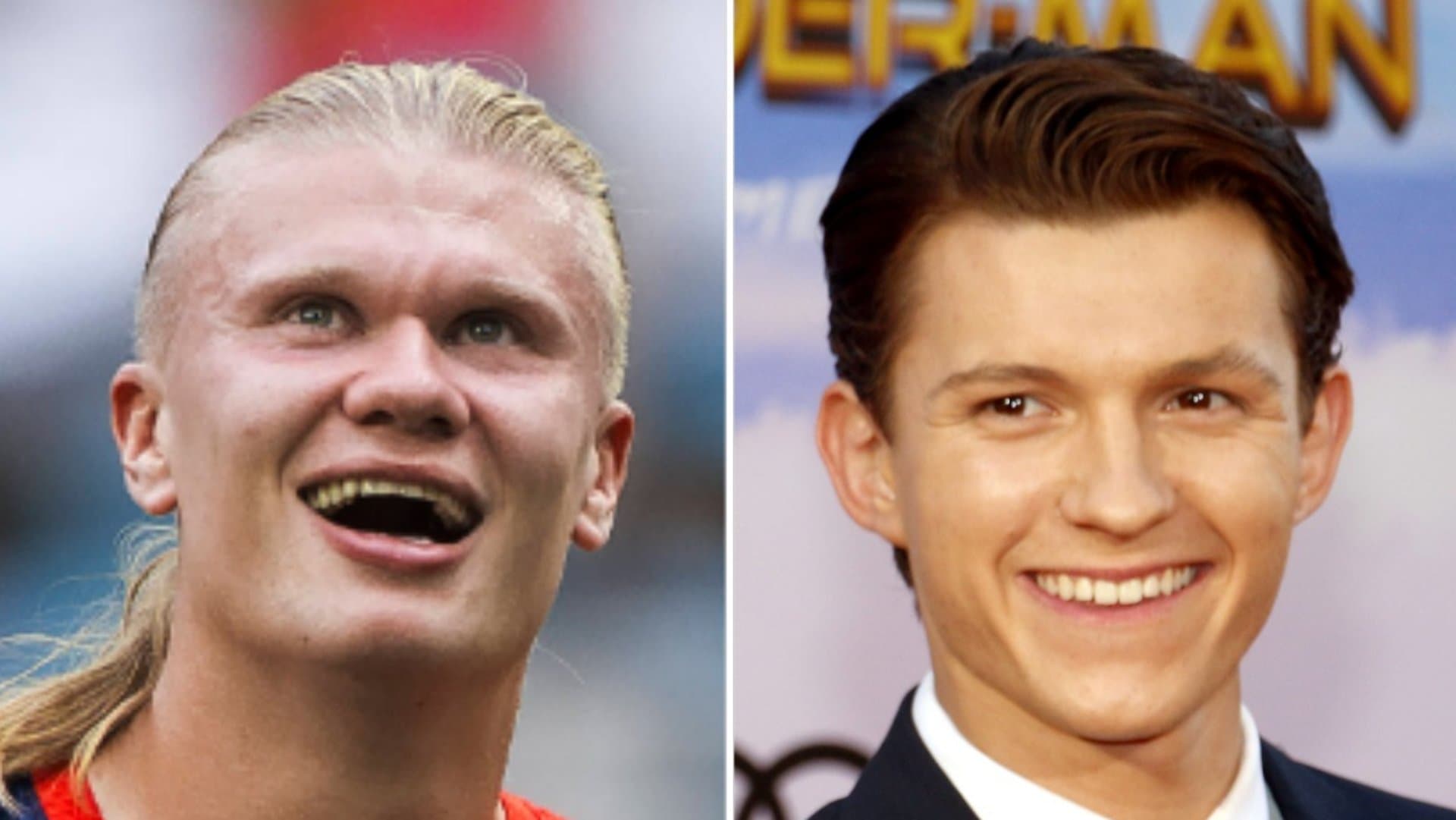 Können sich doch noch zum Dinner treffen: Erling Haaland (l.) und Tom Holland.