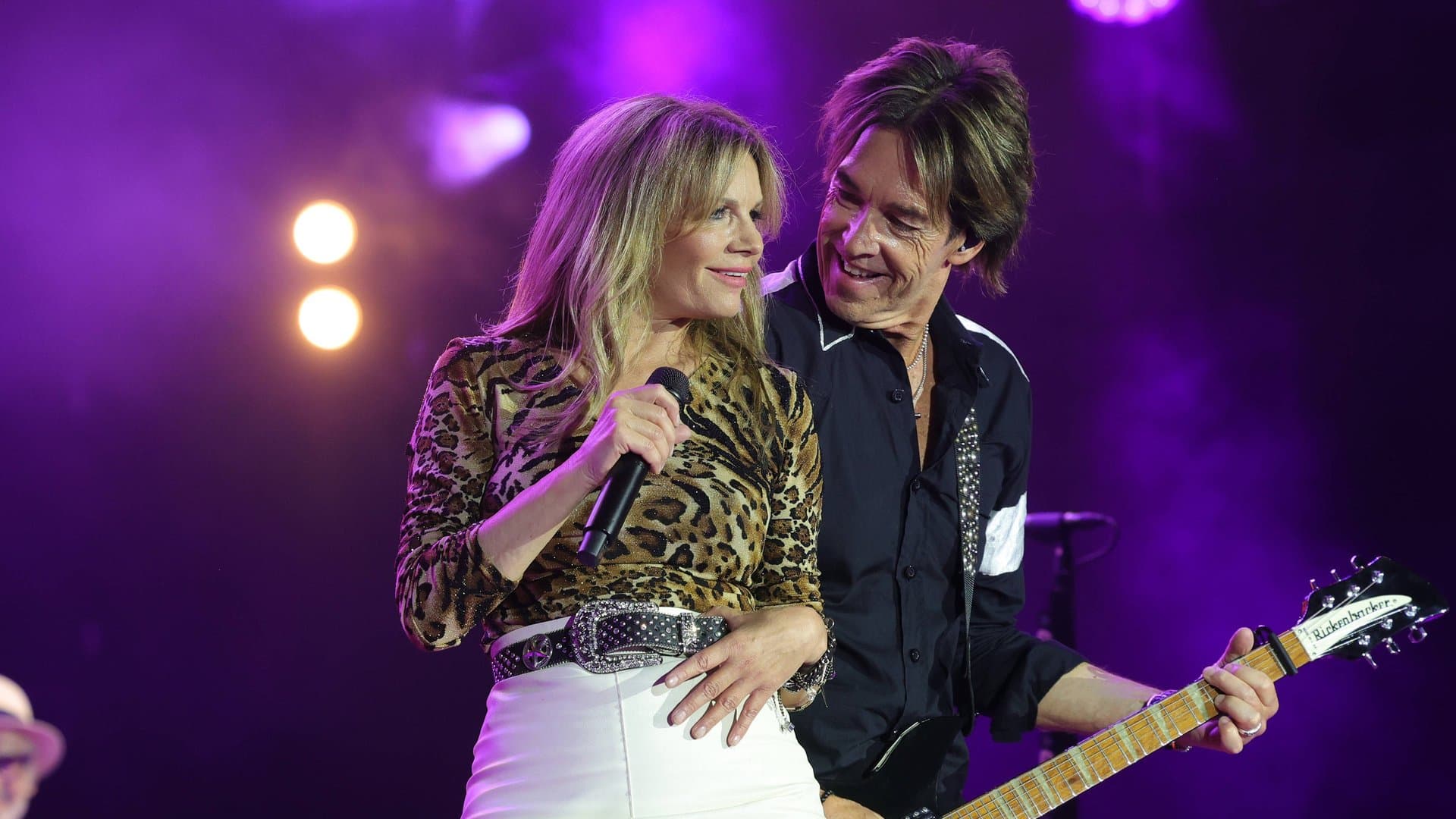 Per Gessle and Lena Philipsson of Roxette during a performance in Switzerland.