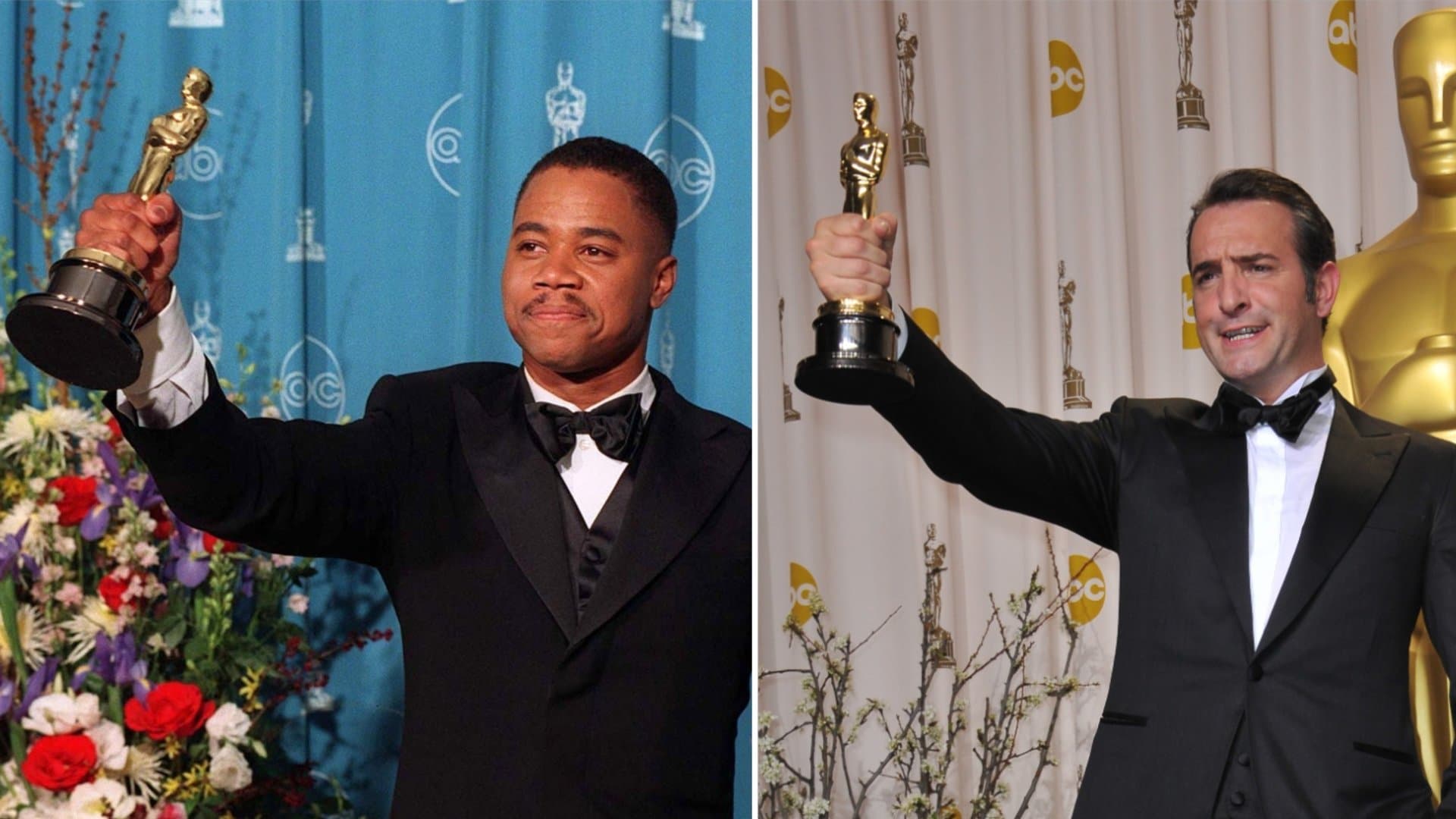 Gleiche Pose, gleicher Karriere-Knick: Weder Cuba Gooding Jr. (l.) noch Jean Dujardin starteten nach dem Oscar-Gewinn weiter durch. Immerhin befinden sie sich damit in illustrer Gesellschaft, wie ein Blick in die Geschichte der Academy Awards zeigt.
